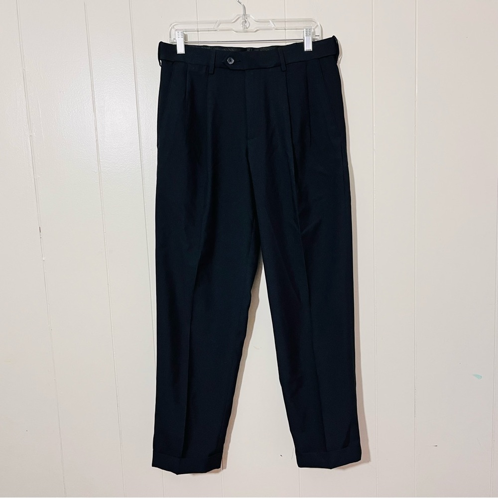 Croft & Barrow Dress Pants Flat Front Classic Fit Black Size 32x30 NWT
